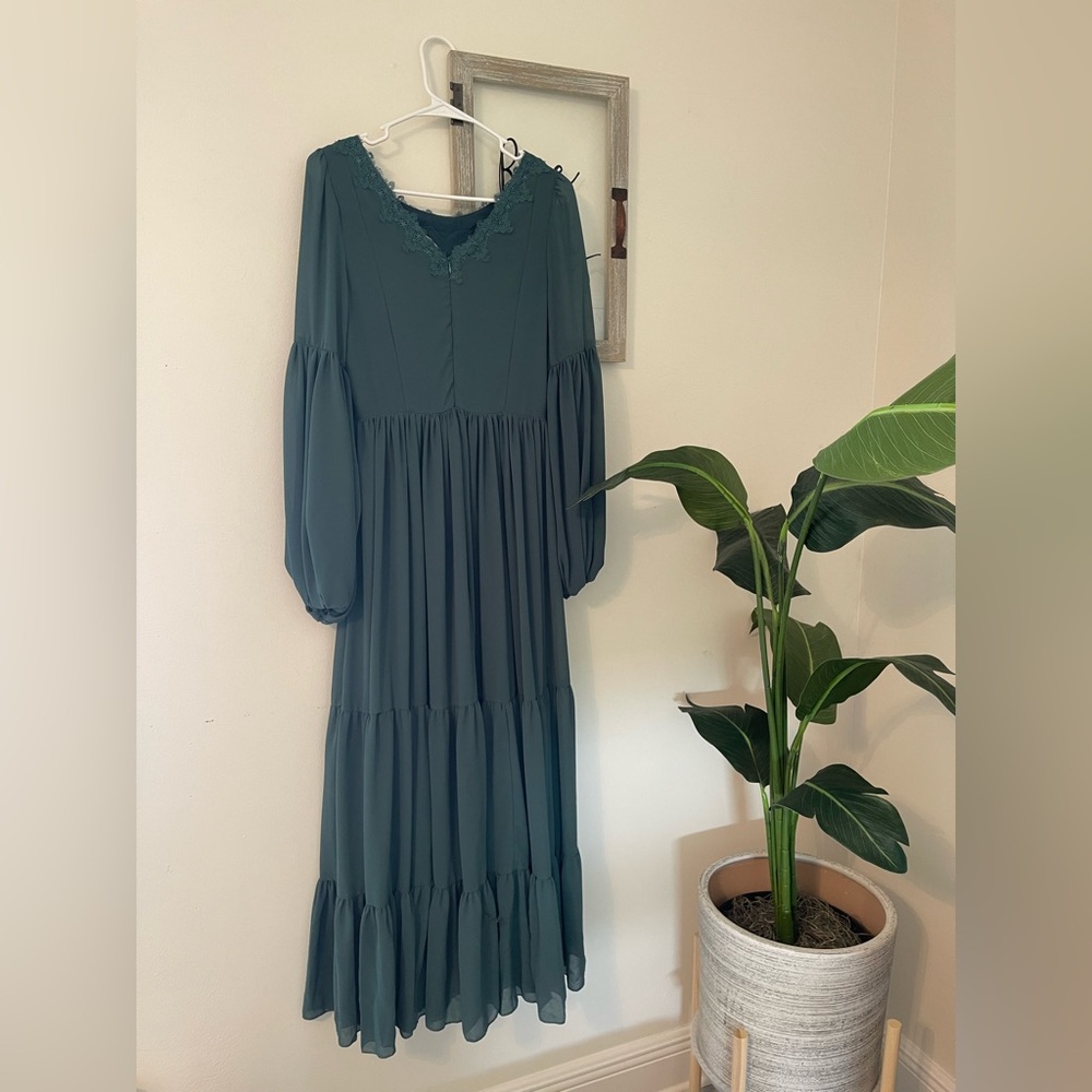 Joyfolie Forest Green Long Sleeve Maxi Dress - Picture 8 of 15